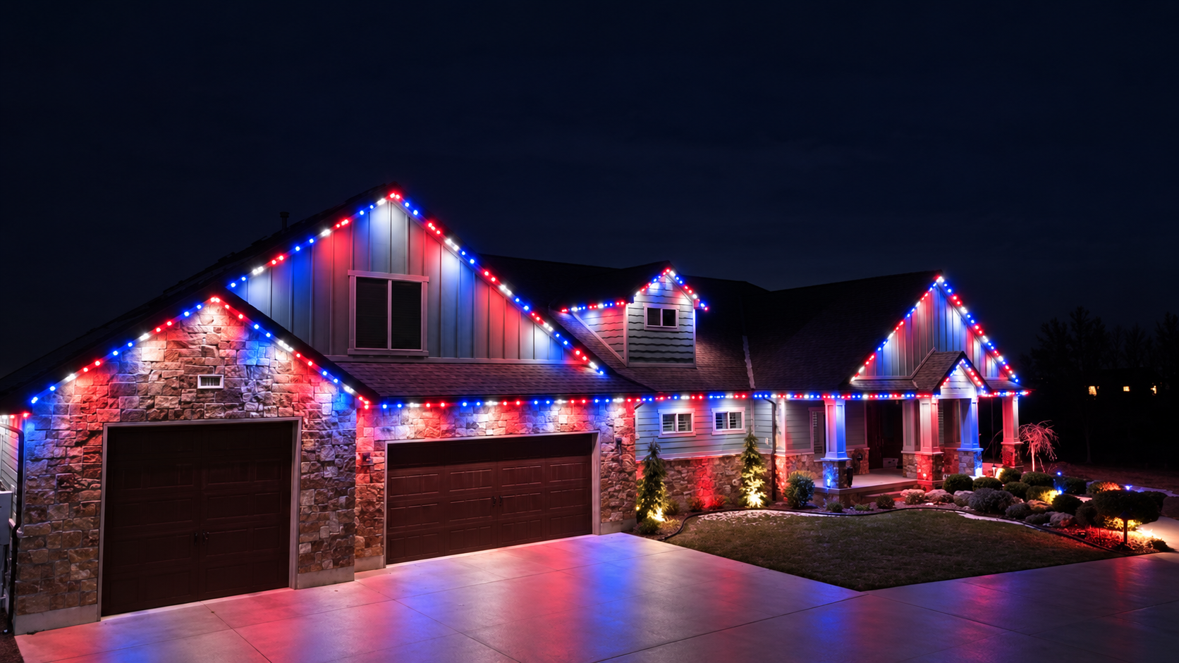 Patriotic lighting scene