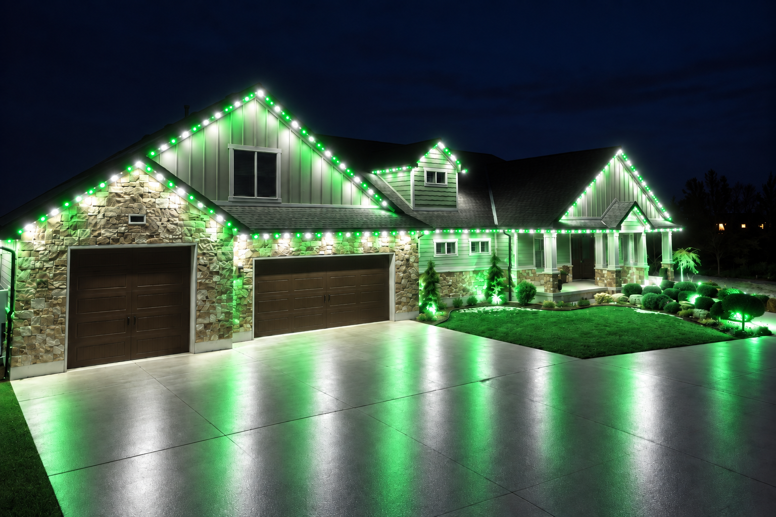 St. Patrick's Day lighting scene