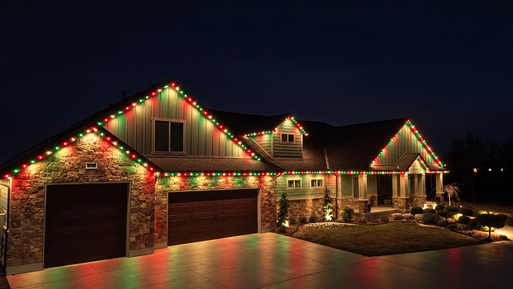 Christmas lighting scene