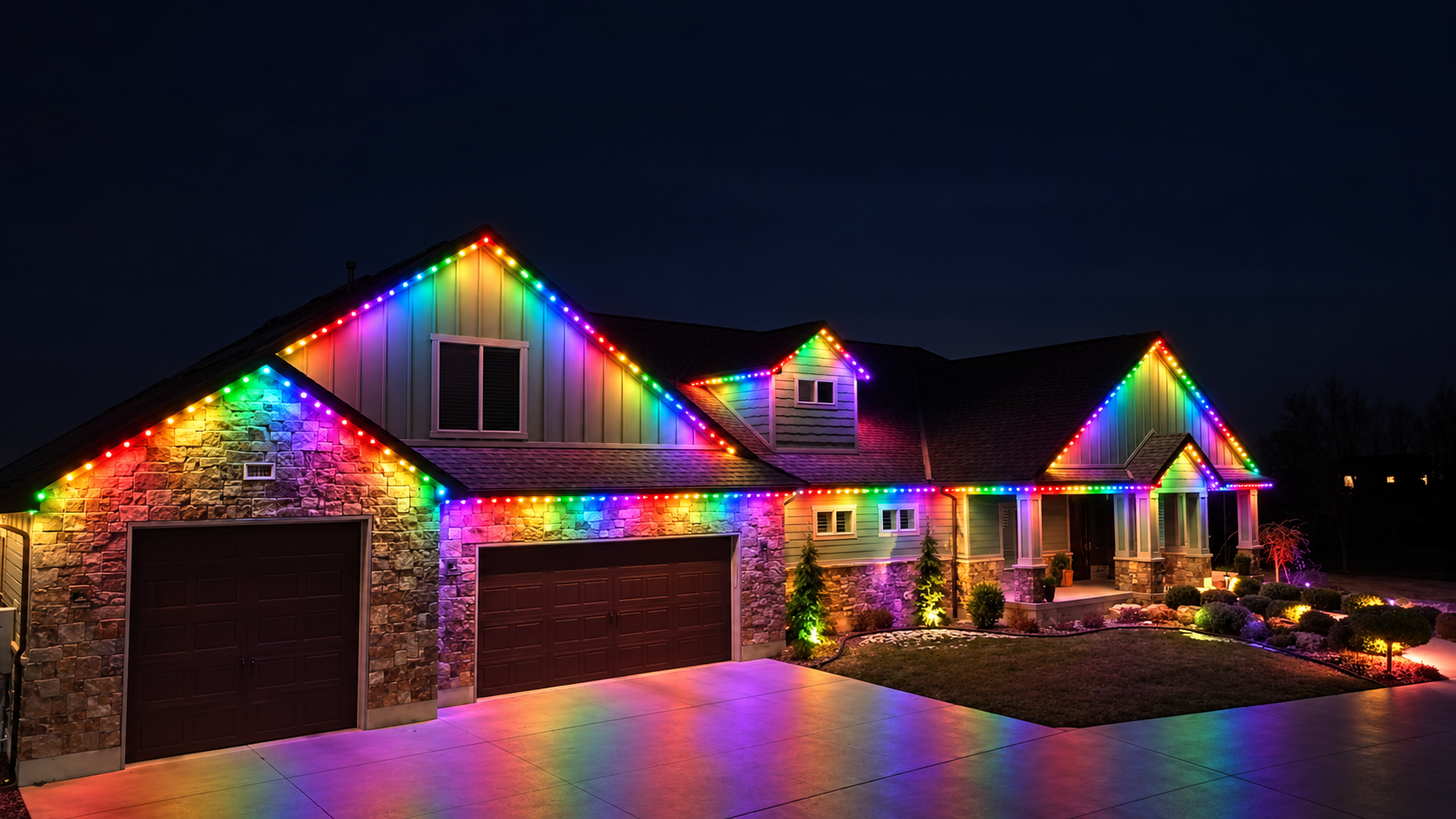 Rainbow lighting scene